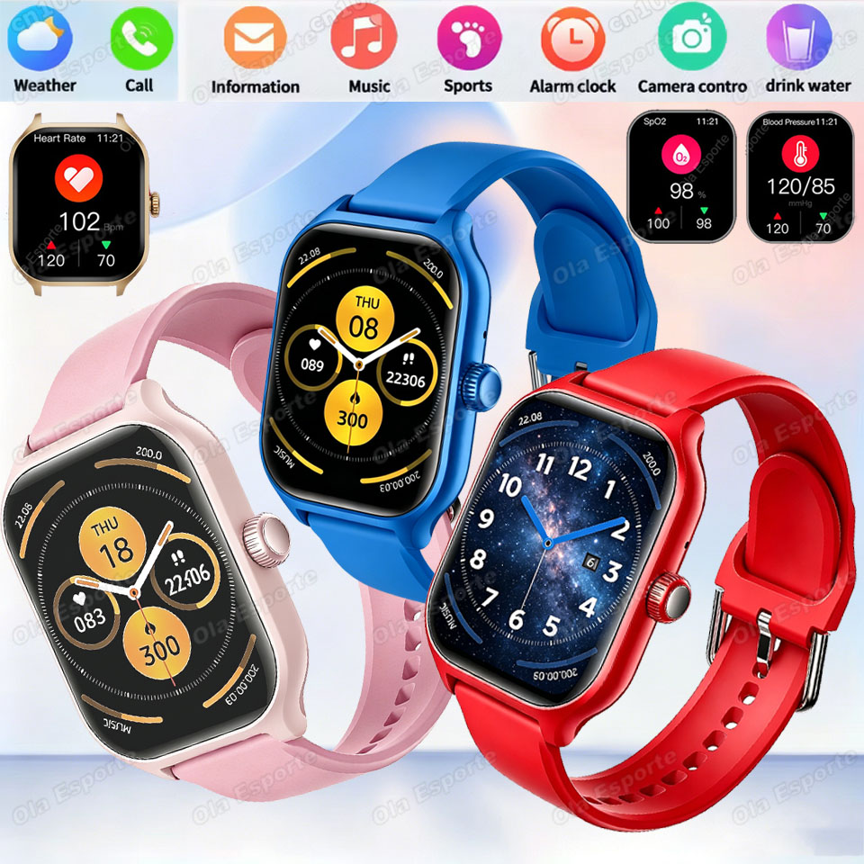 Outdoor Sport News - ใหม่ผู้หญิง'สมาร์ทวอทช์ บลูทูธสำหรับผู้ชาย โทรออก วัดอัตราการเต้นของหัวใจ สมาร์ทวอยซ์ ตรวจสอบการนอนหลับ