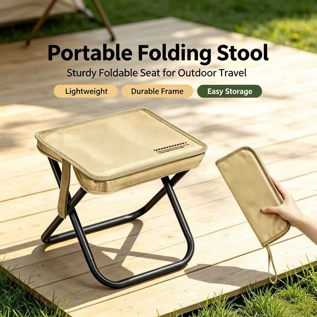 Outdoor Sport Chairs - เก้าอี้พับพกพา Magza น้ำหนักเบาพิเศษ สำหรับตั้งแคมป์กลางแจ้ง เก้าอี้น้ำหนักเบาสำหรับตกปลา ใช้ในรถไฟใต้ดินและรถไฟ
